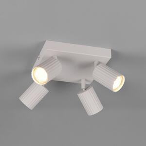 Trio Lighting Προβολέας οροφής Soka, ανοιχτό γκρι, μήκος 20 cm, μέταλλο, 4 φύλλα., ρυθμιζόμενος, Γκρι, Σαλόνι / τραπεζαρία, Μέταλλο, σύγχρονο