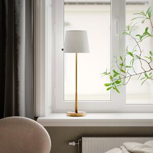 By Rydéns Rydens Επιτραπέζια λάμπα Lumi, 69 cm, χρυσό/λευκό, ύφασμα, Χρυσό / Ορείχαλκου, Σαλόνι / τραπεζαρία, Μέταλλο