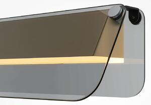 Maytoni LED απλίκα FLAT, γκρι/ορείχαλκος, πλάτος 30 cm, γυαλί/μέταλλο, Χρυσό / Ορείχαλκου, Σαλόνι / τραπεζαρία, Μέταλλο, σύγχρονο, Γωνιακός τοίχος