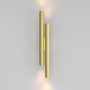 Maytoni LED-Wandleuchte Calipso, ορείχαλκος, ύψος 49 cm, μέταλλο, 4 φτερά., Χρυσό / Ορείχαλκου, Σαλόνι / τραπεζαρία, Αλουμίνιο, σύγχρονο