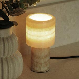 PR Home Επιτραπέζια λάμπα Lucie, κρεμ, μάρμαρο, ύψος 16 cm, G9, Μπεζ, Σαλόνι / τραπεζαρία, Πέτρα, σύγχρονο