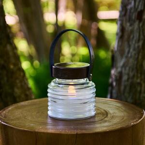 Sirius Φωτιστικό LED ηλιακό Aston Jar, ύψος 12 cm, μαύρο/καφέ, IP44, Διαφανές, Γυαλί