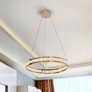 Schuller Valencia Κρεμαστό φωτιστικό LED Lorian, χρυσό χρώμα, Ø 60 cm, μέταλλο, ρυθμιζόμενος, Χρυσό / Ορείχαλκου, Σαλόνι / τραπεζαρία, Αλουμίνιο