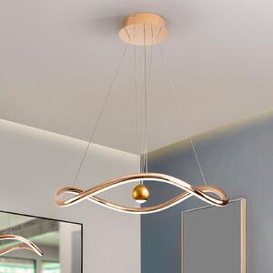 Schuller Valencia Έξυπνη κρεμαστή λάμπα LED Romina, Ø 78 cm, χρυσό μέταλλο CCT, ρυθμιζόμενος, Χρυσό / Ορείχαλκου, Σαλόνι / τραπεζαρία, Αλουμίνιο