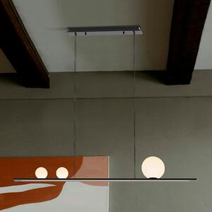 Schuller Valencia Κρεμαστό φωτιστικό LED Mila, μαύρο, μήκος 120 cm, μέταλλο, ρυθμιζόμενος, Μαύρο, Σαλόνι / τραπεζαρία, Αλουμίνιο, σύγχρονο