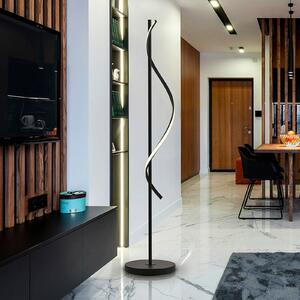 Schuller Valencia Λάμπα LED Boa, ύψος 170 cm, μαύρο, μέταλλο, Μαύρο, Σαλόνι / τραπεζαρία, Αλουμίνιο, σύγχρονο