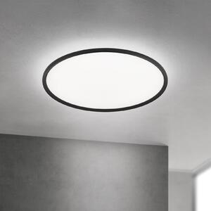 ORION LED φωτιστικό οροφής Kant, Ø 80 cm μαύρο, CCT μέταλλο/πλαστικό, ρυθμιζόμενος, Μαύρο, Σαλόνι / τραπεζαρία, Αλουμίνιο, σύγχρονο