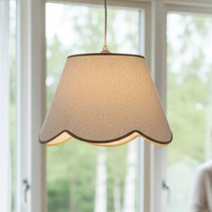 PR Home Κρεμαστό φωτιστικό Nell, μπεζ, Ø 35 cm, E27, ύφασμα, ρυθμιζόμενος, Λευκό, Σαλόνι / τραπεζαρία, Ύφασμα / Κλωστοϋφαντουργία