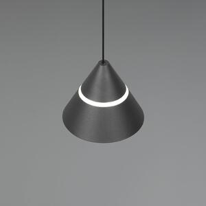 Trio Lighting Κρεμαστό φωτιστικό LED Romeo, Ø 14 cm, μαύρο, μέταλλο, CCT, Μαύρο, Σαλόνι / τραπεζαρία, Μέταλλο, σύγχρονο