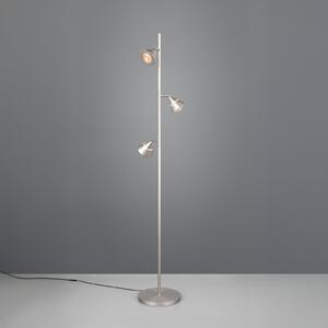 Trio Lighting Λάμπα δαπέδου LED Romeo, ύψος 150 cm, μέταλλο χρώματος νικελίου, 3 φτερά., ρυθμιζόμενος, Μεταλλικό, Σαλόνι / τραπεζαρία, Μέταλλο, σύγχρονο