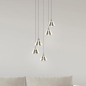 Trio Lighting Κρεμαστή λάμπα LED Romeo, Ø 28 cm, χρώμα νικελίου, μέταλλο, 5 φτερά., Μεταλλικό, Σαλόνι / τραπεζαρία, Μέταλλο, σύγχρονο