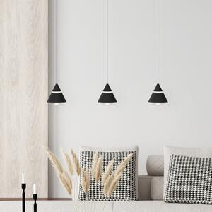 Trio Lighting Κρεμαστό φωτιστικό LED Romeo, μήκος 55 cm, μαύρο, μέταλλο, 3 φτερά., Μαύρο, Σαλόνι / τραπεζαρία, Μέταλλο, σύγχρονο