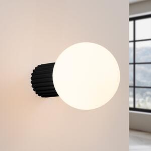 SOLLUX LIGHTING Φωτιστικό τοίχου ORBI, μαύρο, γυαλί/μέταλλο, Ø 12 cm, IP44, G9, ρυθμιζόμενος, Μαύρο, Μπάνιο, Αλουμίνιο, Σφαίρα