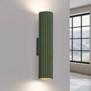SOLLUX LIGHTING Φωτιστικό τοίχου ALORA, ύψος 30 cm, λαδί, μέταλλο, 2 x GU10, ρυθμιζόμενος, Πράσινο, Σαλόνι / τραπεζαρία, Αλουμίνιο, Στρογγυλό τοίχο