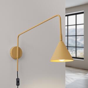 SOLLUX LIGHTING Φωτιστικό τοίχου LYS, χρυσό χρώμα, Ø 14 cm, μέταλλο, βύσμα, E14, Χρυσό / Ορείχαλκου, Σαλόνι / τραπεζαρία, Μέταλλο, Σκανδιναβικό, Στρογγυλό τοίχο