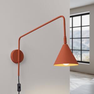 SOLLUX LIGHTING Φωτιστικό τοίχου LYS, ώχρα, Ø 14 cm, μέταλλο, βύσμα, E14, Καφέ / Σκουριάς, Σαλόνι / τραπεζαρία, Μέταλλο, Σκανδιναβικό, Στρογγυλό τοίχο