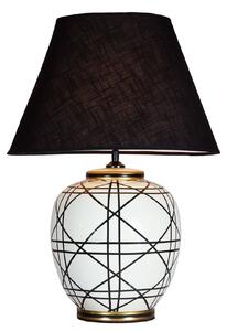 PR Home Επιτραπέζιο φωτιστικό New York, μαύρο, ύψος 60 cm, κεραμικό, Σαλόνι / τραπεζαρία, Ύφασμα / Κλωστοϋφαντουργία