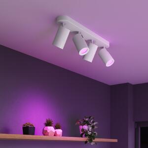 Calex Smart Spot οροφής λευκό μήκος 49 cm 4-φωτιστικά GU10-LED RGBW, ρυθμιζόμενος, Λευκό, Σαλόνι / τραπεζαρία, Μέταλλο, σύγχρονο, Ημικυκλική οροφή με απόσταση