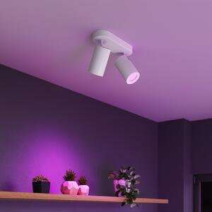 Calex Smart Spot οροφής λευκό μήκος 22 cm 2-φωτιστικό GU10-LED RGBW, ρυθμιζόμενος, Λευκό, Σαλόνι / τραπεζαρία, Μέταλλο, σύγχρονο, Ημικυκλική οροφή με απόσταση