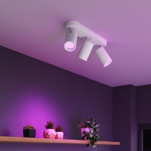 Calex Smart Spot οροφής λευκό μήκος 37 cm 3-φωτιστικό GU10-LED RGBW, ρυθμιζόμενος, Λευκό, Σαλόνι / τραπεζαρία, Μέταλλο, σύγχρονο, Ημικυκλική οροφή με απόσταση