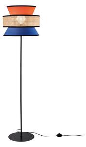 Luce Ambiente Design Φωτιστικό δαπέδου Gazebo, πορτοκαλί/μπλε/φυσικό, 147 cm, ύφασμα/ρατάν, Πορτοκαλί, Σαλόνι / τραπεζαρία, Ύφασμα / Κλωστοϋφαντουργία
