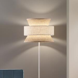 Luce Ambiente Design Φωτιστικό δαπέδου Gazebo, φυσικό/μπεζ, ύψος 147 cm, ρατάν/ύφασμα, Μπεζ, Σαλόνι / τραπεζαρία, Ξύλο