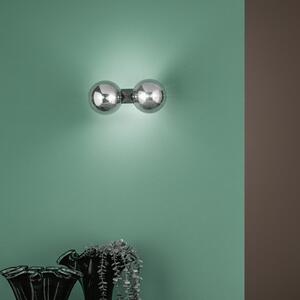 Luce Ambiente Design Φωτιστικό τοίχου HONEY, ύψος 34 εκ., μαύρο/γκρι καπνού, 2 φωτιστικά, ρυθμιζόμενος, Μαύρο, Σαλόνι / τραπεζαρία, Γυαλί