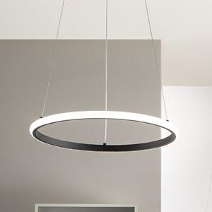 Luce Ambiente Design Κρεμαστό φωτιστικό LED Axis, Ø 60 cm, μαύρο, μέταλλο, CCT, Μαύρο, Σαλόνι / τραπεζαρία, Μέταλλο, σύγχρονο