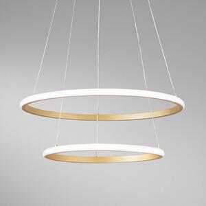 Luce Ambiente Design Κρεμαστό φωτιστικό LED Axis, Ø 60/40 cm, χρυσό μέταλλο CCT, RGB, Χρυσό / Ορείχαλκου, Σαλόνι / τραπεζαρία, Μέταλλο, σύγχρονο