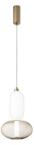 Luce Ambiente Design Κρεμαστή λάμπα LED INKAS, ύψος 41 cm, χρυσό χρώμα γυαλί/μέταλλο CCT, Χρυσό / Ορείχαλκου, Σαλόνι / τραπεζαρία, Γυαλί