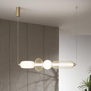 Luce Ambiente Design Κρεμαστή λάμπα LED INKAS, ύψος 90 cm χρυσό χρώμα γυαλί/μέταλλο, CCT, Χρυσό / Ορείχαλκου, Σαλόνι / τραπεζαρία, Γυαλί