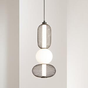 Luce Ambiente Design Κρεμαστή λάμπα LED INKAS, ύψος 53 cm, μαύρο, γυαλί/μέταλλο, CCT, Μαύρο, Σαλόνι / τραπεζαρία, Γυαλί