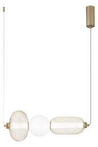 Luce Ambiente Design Κρεμαστό φωτιστικό LED INKAS, ύψος 53 cm, χρυσό χρώμα γυαλί/μέταλλο CCT, Χρυσό / Ορείχαλκου, Σαλόνι / τραπεζαρία, Γυαλί
