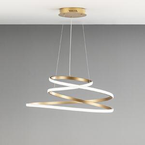 Luce Ambiente Design Κρεμαστή λάμπα LED COASTER, χρυσό χρώμα, Ø 60 cm, μέταλλο, CCT, Χρυσό / Ορείχαλκου, Σαλόνι / τραπεζαρία, Αλουμίνιο, σύγχρονο
