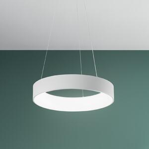 Luce Ambiente Design Κρεμαστό φωτιστικό LED Noah, λευκό, Ø 60 cm, μέταλλο, CCT, Λευκό, Σαλόνι / τραπεζαρία, σύγχρονο