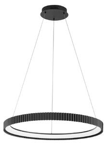 Luce Ambiente Design Κρεμαστό φωτιστικό LED Niike, μαύρο, Ø 70 cm, μέταλλο, CCT, Μαύρο, Σαλόνι / τραπεζαρία, Μέταλλο, σύγχρονο