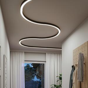 Paulmann LED φωτιστική λωρίδα Linion, μαύρη, καμπύλη 90°, 3.000 K, ρυθμιζόμενος, Μαύρο, Σαλόνι / τραπεζαρία, Αλουμίνιο, σύγχρονο