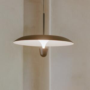 New Works LED κρεμαστό φωτιστικό Kantarell, Ø 55 cm, μαύρο, ρυθμιζόμενος, Μαύρο, Σαλόνι / τραπεζαρία, Μέταλλο, σχεδιασμός