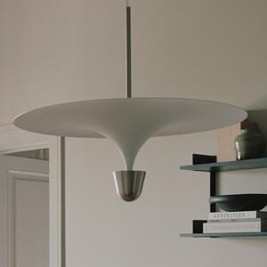 New Works LED κρεμαστό φωτιστικό Kantarell, Ø 60 cm, νικέλιο, ρυθμιζόμενος, Λευκό, Σαλόνι / τραπεζαρία, Μέταλλο, σχεδιασμός