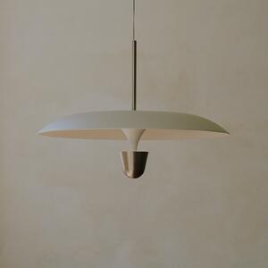 New Works LED κρεμαστό φωτιστικό Kantarell, Ø 55 cm, νικέλιο, ρυθμιζόμενος, Λευκό, Σαλόνι / τραπεζαρία, Μέταλλο, σχεδιασμός