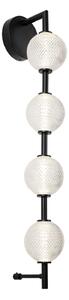 Viokef LED απλίκα Abeona, ύψος 72 cm, μαύρο, μέταλλο, 4 φτερά., Μαύρο, Σαλόνι / τραπεζαρία, Μέταλλο