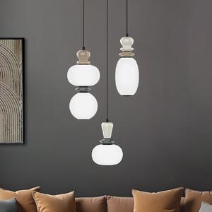 Viokef Κρεμαστό φωτιστικό LED Gemma, Ø 38 cm, πολύχρωμο, γυαλί/κεραμικό, 3 φώτα., Πολύχρωμο, Σαλόνι / τραπεζαρία, Γυαλί