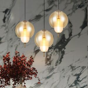 Viokef Κρεμαστό φωτιστικό LED Adol, καπνιστό γκρι, Ø 25 cm, γυαλί, Γκρι, Σαλόνι / τραπεζαρία, Γυαλί