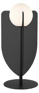 Viokef Επιτραπέζιο φωτιστικό Fedora, ύψος 42 cm, μαύρο, μέταλλο/γυαλί, Μαύρο, Σαλόνι / τραπεζαρία, Μέταλλο