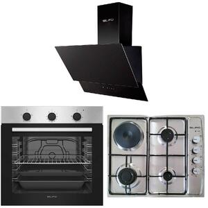 ΣΕΤ ΦΟΥΡΝΟΣ ΗΛΕΚΤΡΙΚΟΣ SF6850BOI INOX 83LT + ΕΣΤΙΑ ΜΙΚΤΗ SF6100 INOX (3 ΥΓΡΑΕΡΙΟΥ + 1 ΗΛΕΚΤΡΙΚΟ) + ΑΠΟΡΡΟΦΗΤΗΡΑΣ ΚΑΜΙΝΑΔΑ SF6610