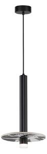 Viokef Κρεμαστό φωτιστικό LED Leandros, μαύρο, Ø 40 cm, τεχνητός λίθος/μέταλλο, Μαύρο, Σαλόνι / τραπεζαρία, Μέταλλο