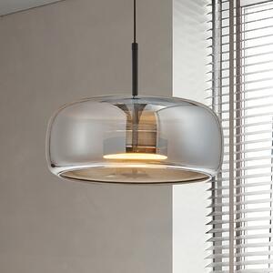 Viokef Κρεμαστό φωτιστικό LED Deco, καπνιστό γκρι/μαύρο, Ø 33 cm, γυαλί, Γκρι, Σαλόνι / τραπεζαρία, Γυαλί