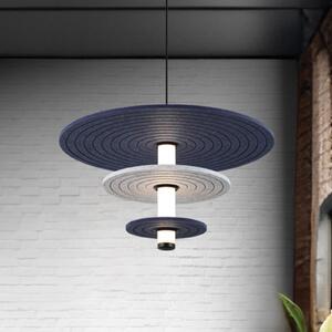 Viokef Κρεμαστό φωτιστικό LED Azul, ύψος 31 cm, μπλε/γκρι/μαύρο, τσόχα, Γκρι, Σαλόνι / τραπεζαρία, Πλαστικό