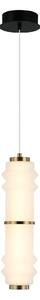 Viokef Κρεμαστή λάμπα LED Dereck, λευκό/χάλκινο, Ø 10 cm, γυαλί, Λευκό, Σαλόνι / τραπεζαρία, Γυαλί