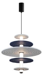 Viokef Κρεμαστή λάμπα LED Azul, ύψος 46 cm, μπλε/γκρι/μαύρο, τσόχα, Γκρι, Σαλόνι / τραπεζαρία, Πλαστικό